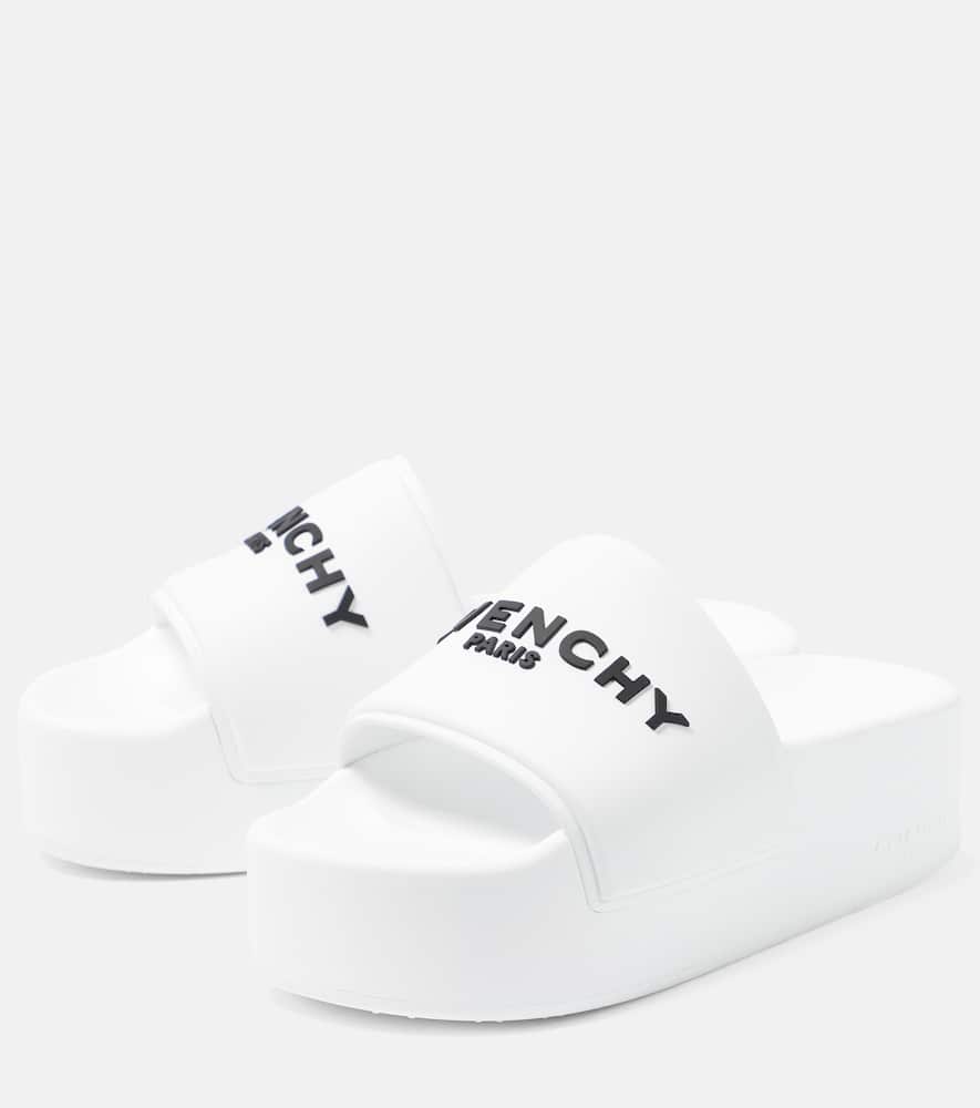 Givenchy Logo platform rubber slides