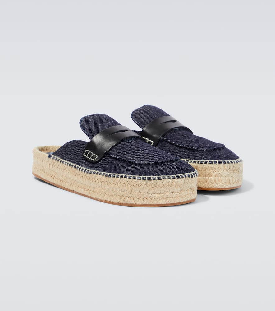 Shop Jw Anderson Denim Slippers In Navy