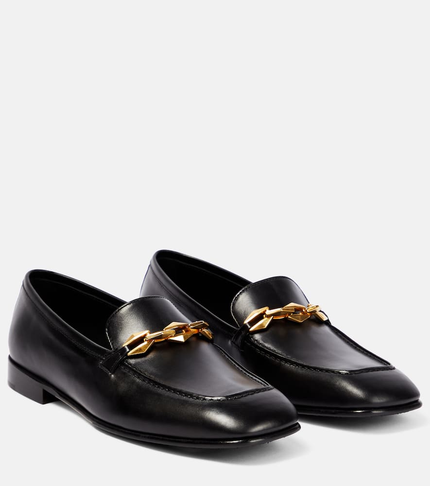 Shop Jimmy Choo Tilda Leather Loafers In Black