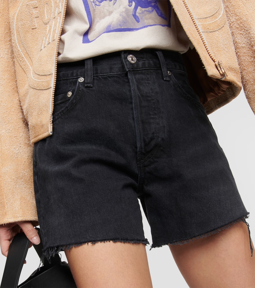 Shop Citizens Of Humanity Annabelle Denim Shorts In Black Sea