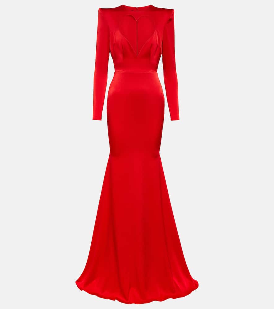 Alex Perry Garland cutout satin crêpe gown