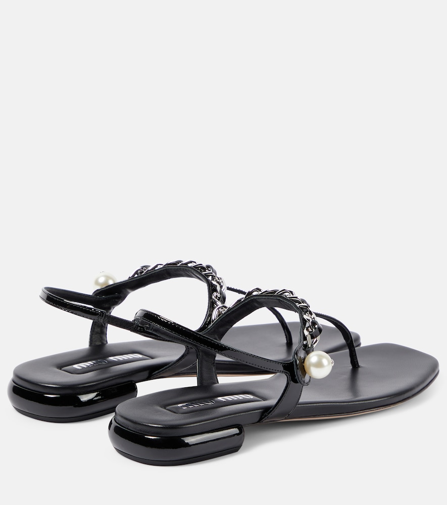  Miu Miu Miu Miu Verzierte Sandalen Aus Lackleder 