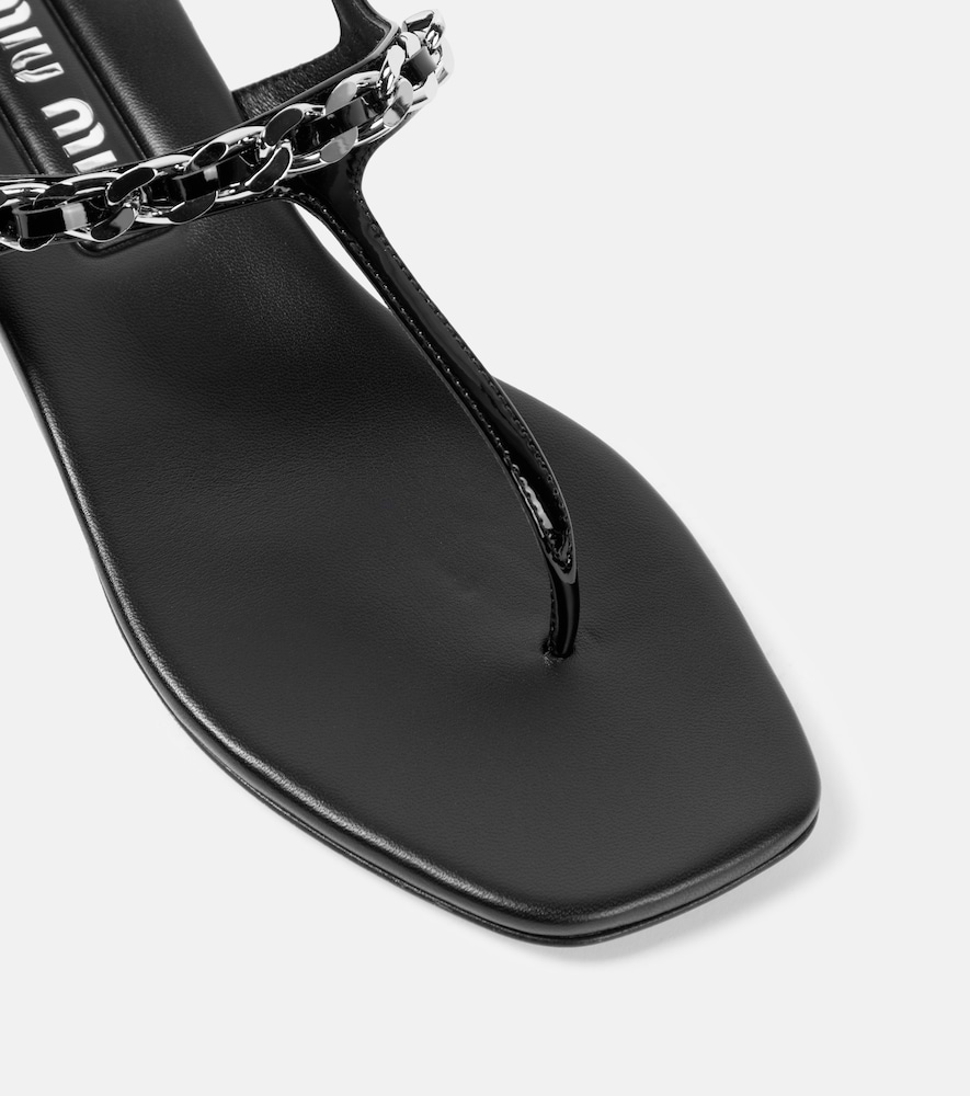  Miu Miu Miu Miu Verzierte Sandalen Aus Lackleder 
