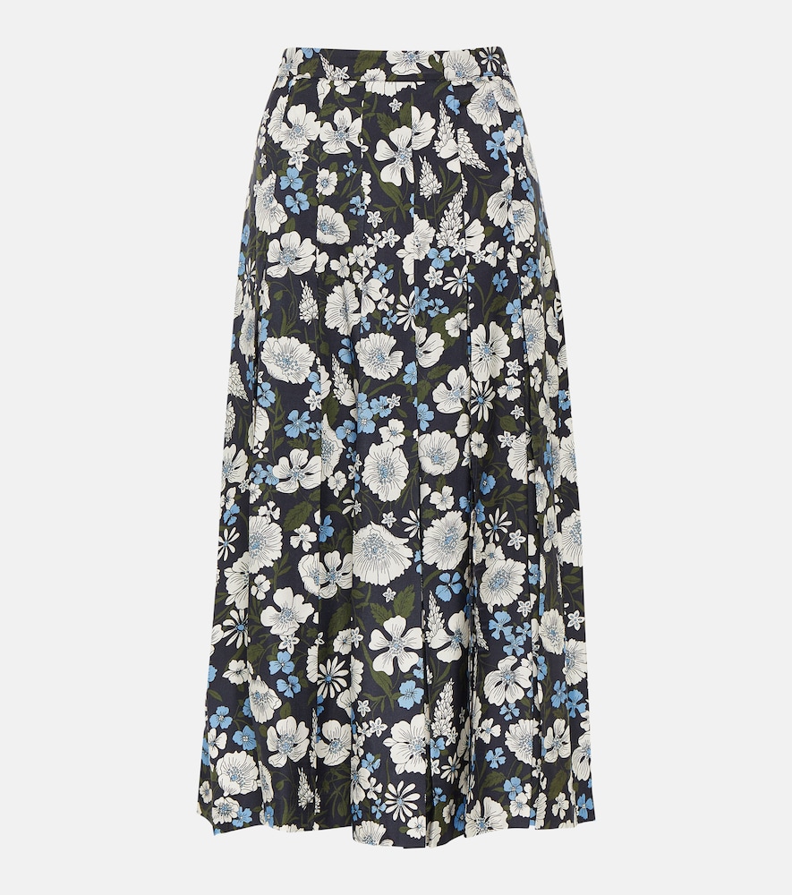Norris Pleated Silk-Blend Midi