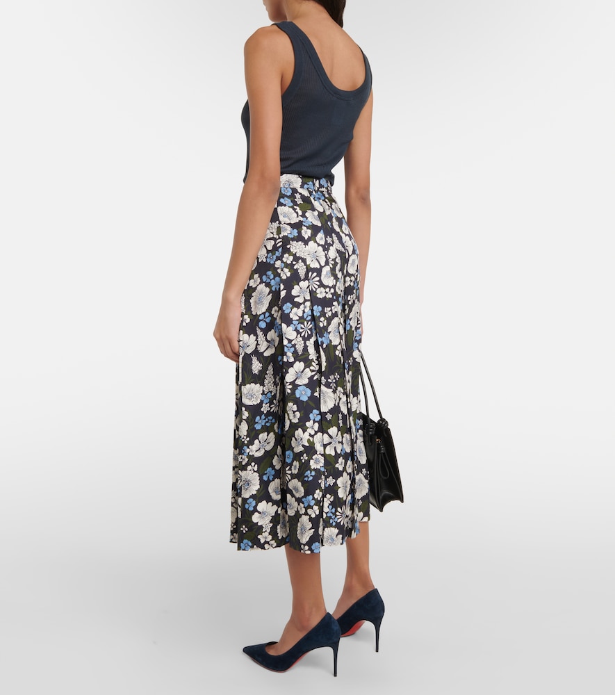  Veronica Beard Veronica Beard Norris Pleated Silk-blend Midi Skirt 