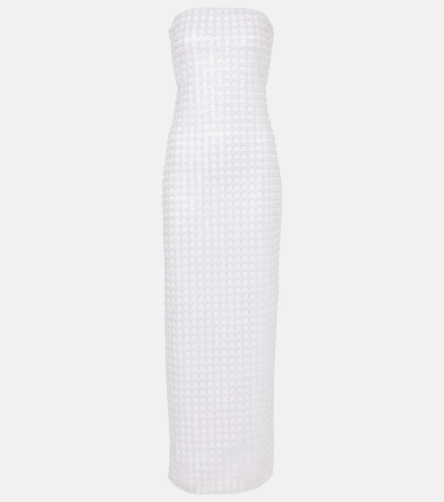 Bridal beaded sequined maxi dress