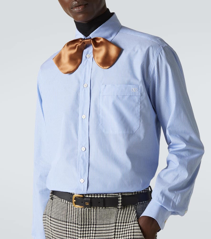 Valentino Camicia Maniche Lunghe Celeste In Blue