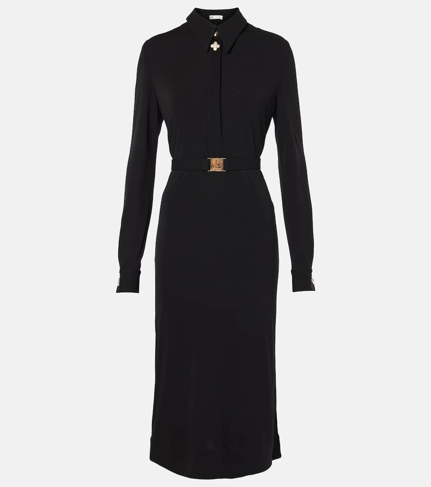 Belted jersey shirtdress