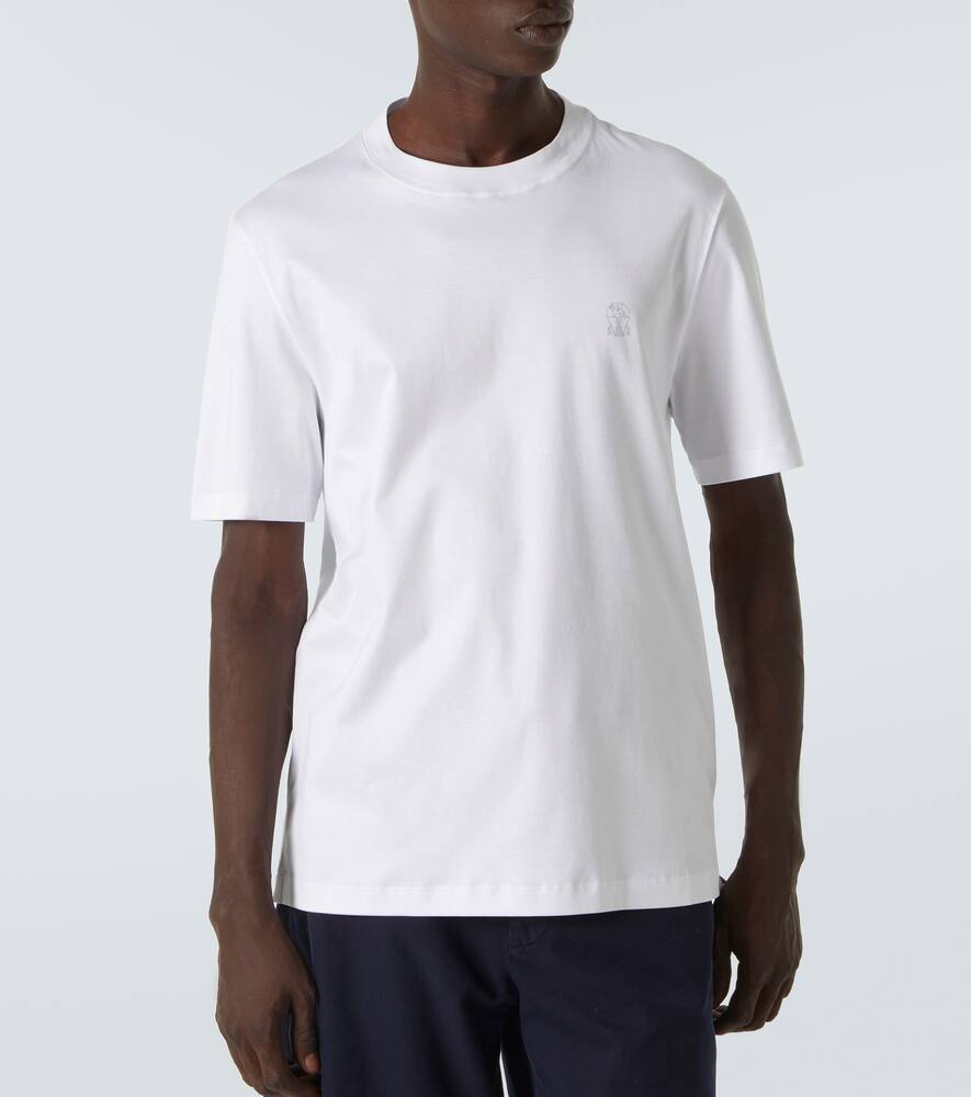 【送料&関税込】Brunello Cucinelli Contrasting Edges Grey T- Brunello Cucinelli contrasting-trim Jersey T-shirt | Grey