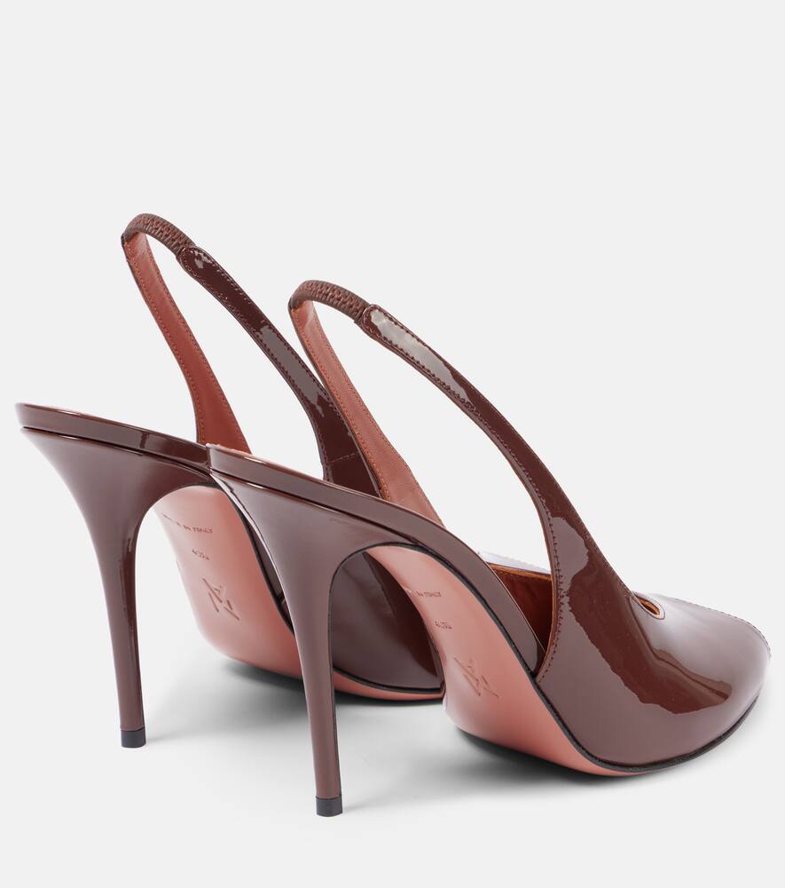 Amina Muaddi Peep-toe Slingback Pumps With 105mm Stiletto Heel In Brown