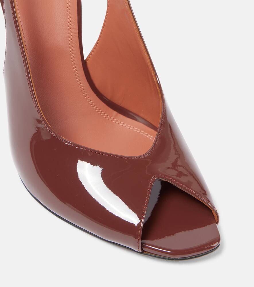 Amina Muaddi Peep-toe Slingback Pumps With 105mm Stiletto Heel In Brown