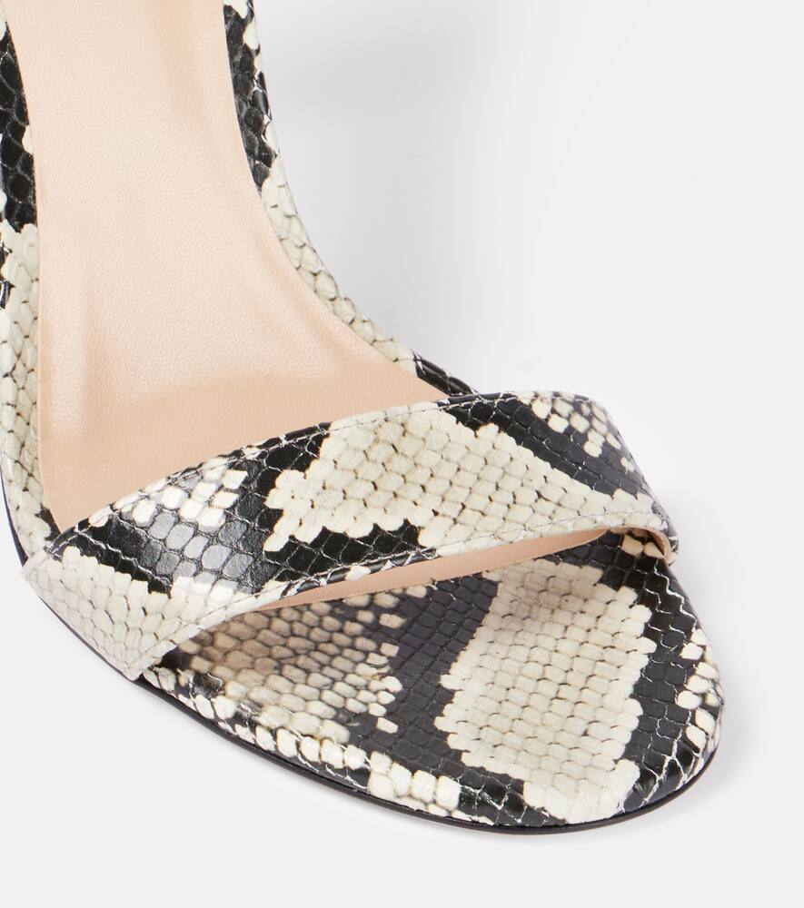 Tom Ford Padlock Snake-effect Leather Sandals In Beige