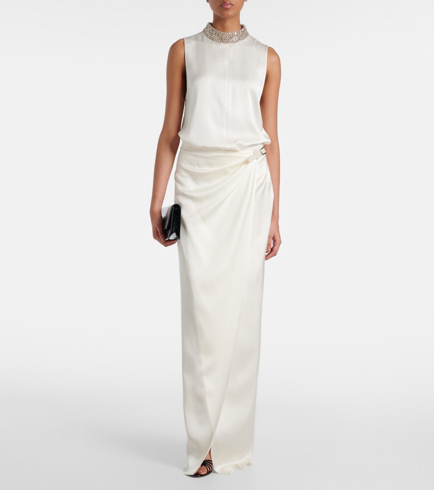  Tom Ford Tom Ford Top Aus Seidensatin Mit Kristallen 