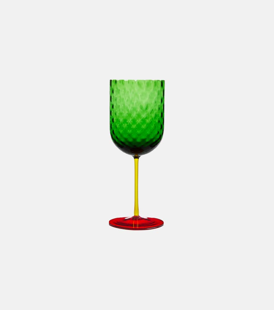 Dolce & Gabbana Casa Red Wine Glass In Green Multi