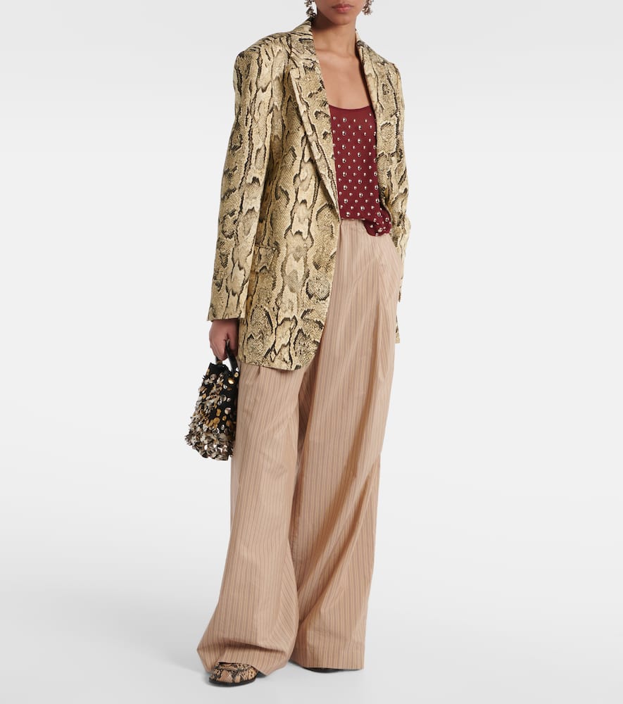 Shop Dries Van Noten Studded Sheer Camisole In Burgundy