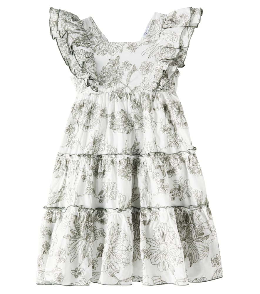 Tartine Et Chocolat Ruffled Floral Cotton Dress In White