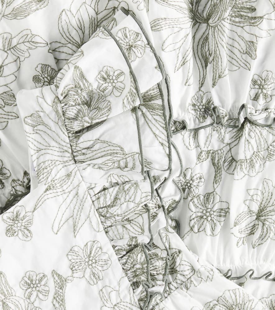Tartine Et Chocolat Ruffled Floral Cotton Dress In White