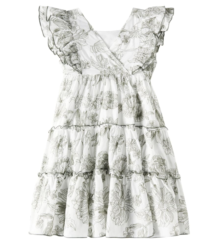 Tartine Et Chocolat Ruffled Floral Cotton Dress In White
