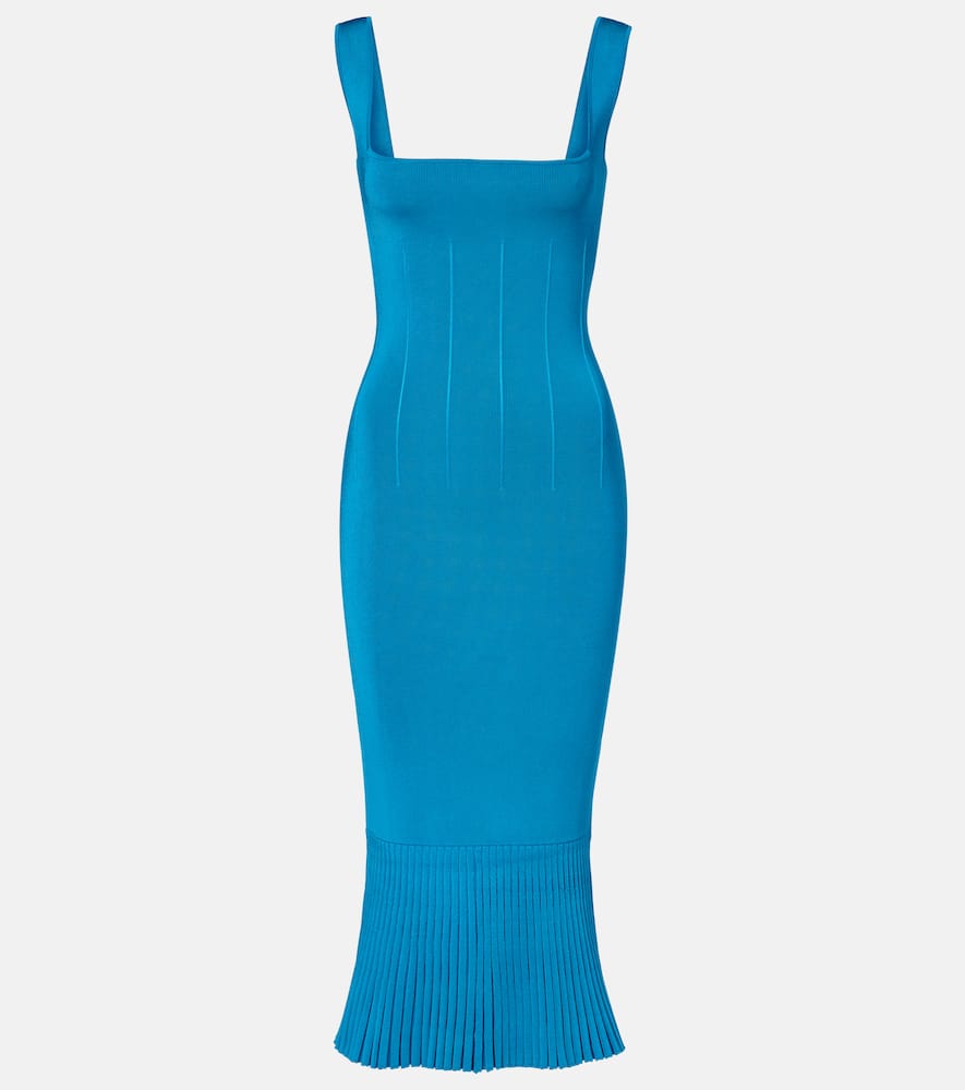 Atalanta ribbed-knit cocktail dress