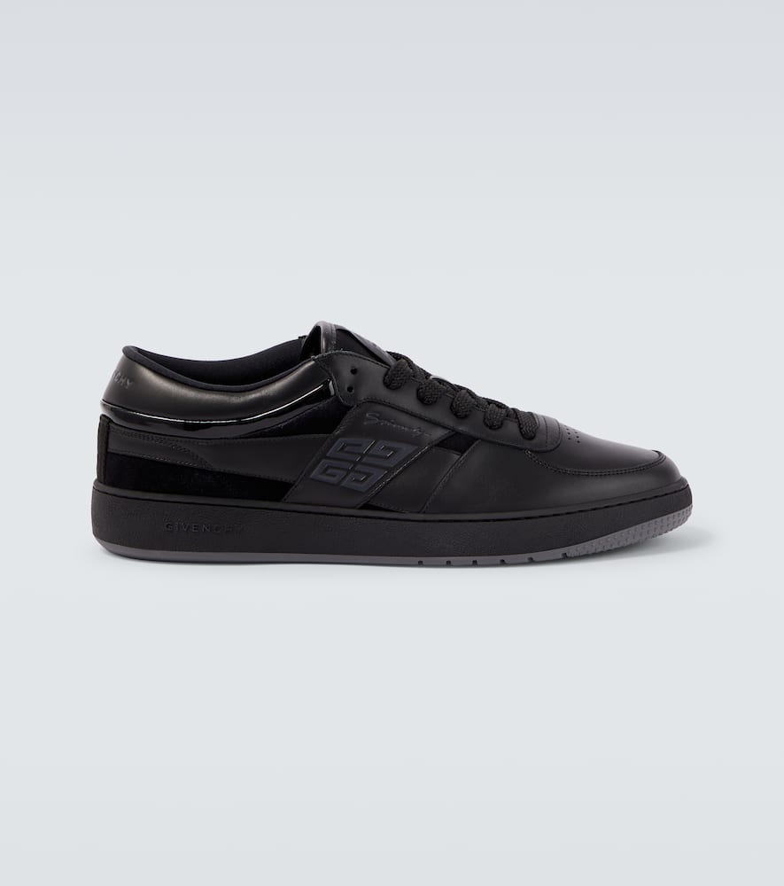 Givenchy Almond Toe Leather Sneakers In Black