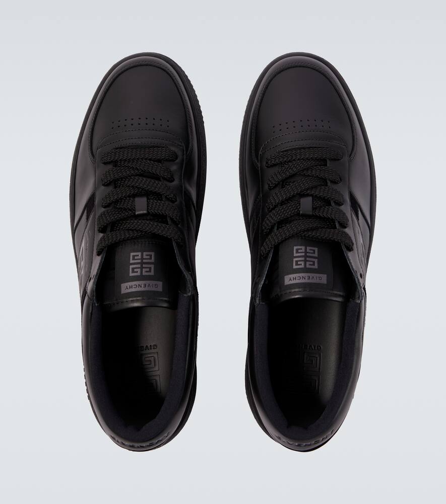 Givenchy Almond Toe Leather Sneakers In Black