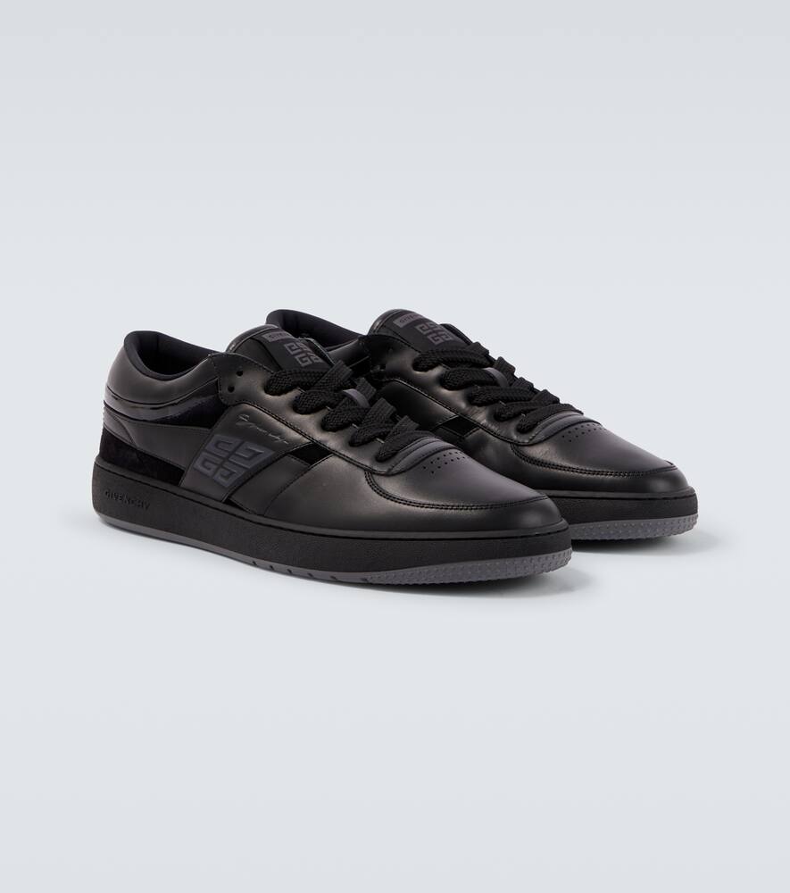 Givenchy Almond Toe Leather Sneakers In Black
