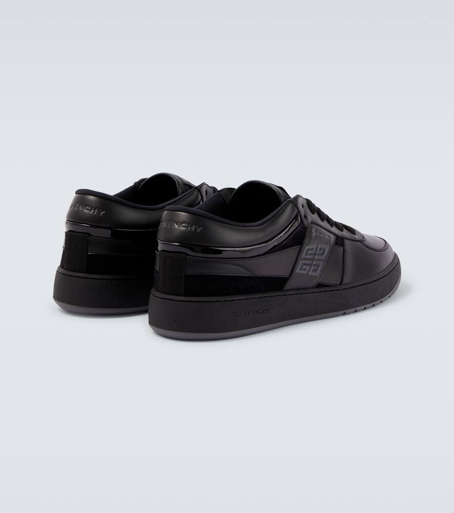 Givenchy Almond Toe Leather Sneakers In Black