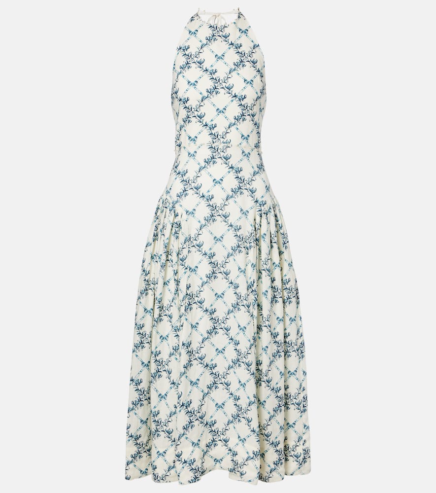 Balsa open-back linen midi dress