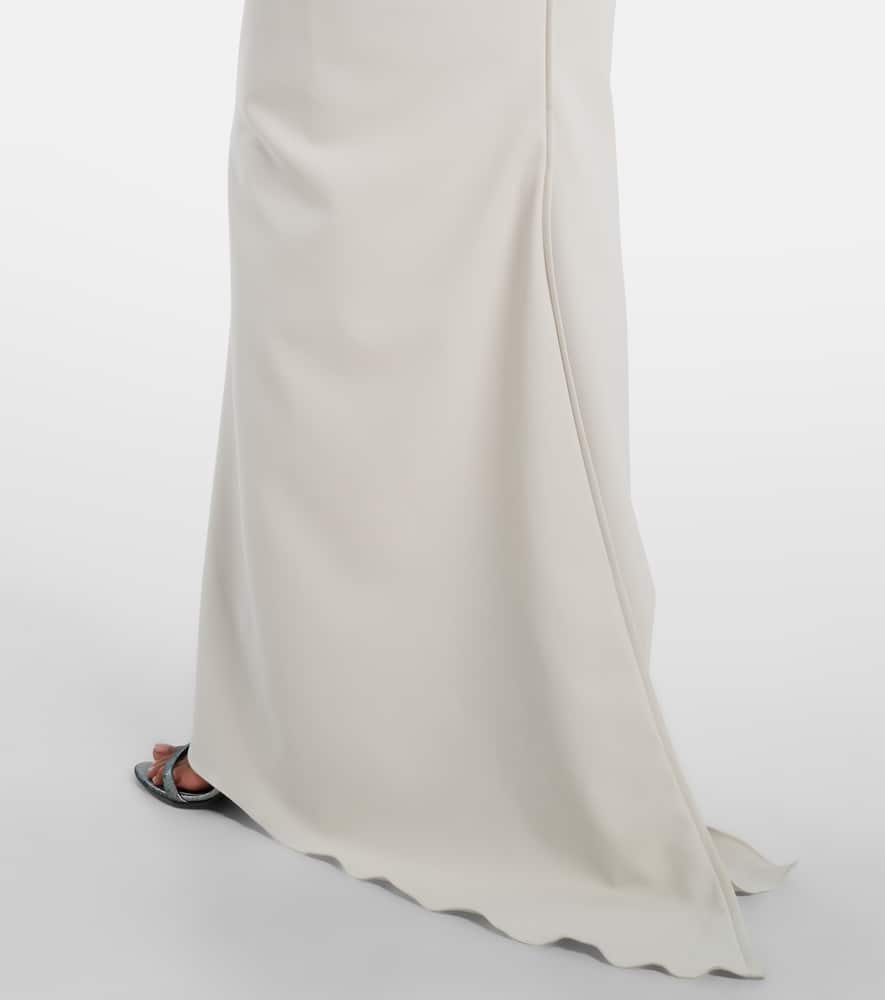 Marmar Halim Embellished Strapless Gown In White