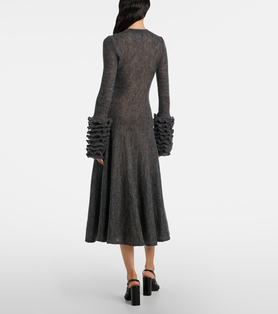 Alaïa Ruffled Mohair And Wool-Blend Midi Dress