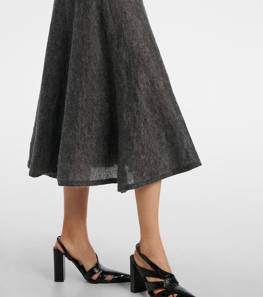 Alaïa Ruffled Mohair And Wool-Blend Midi Dress