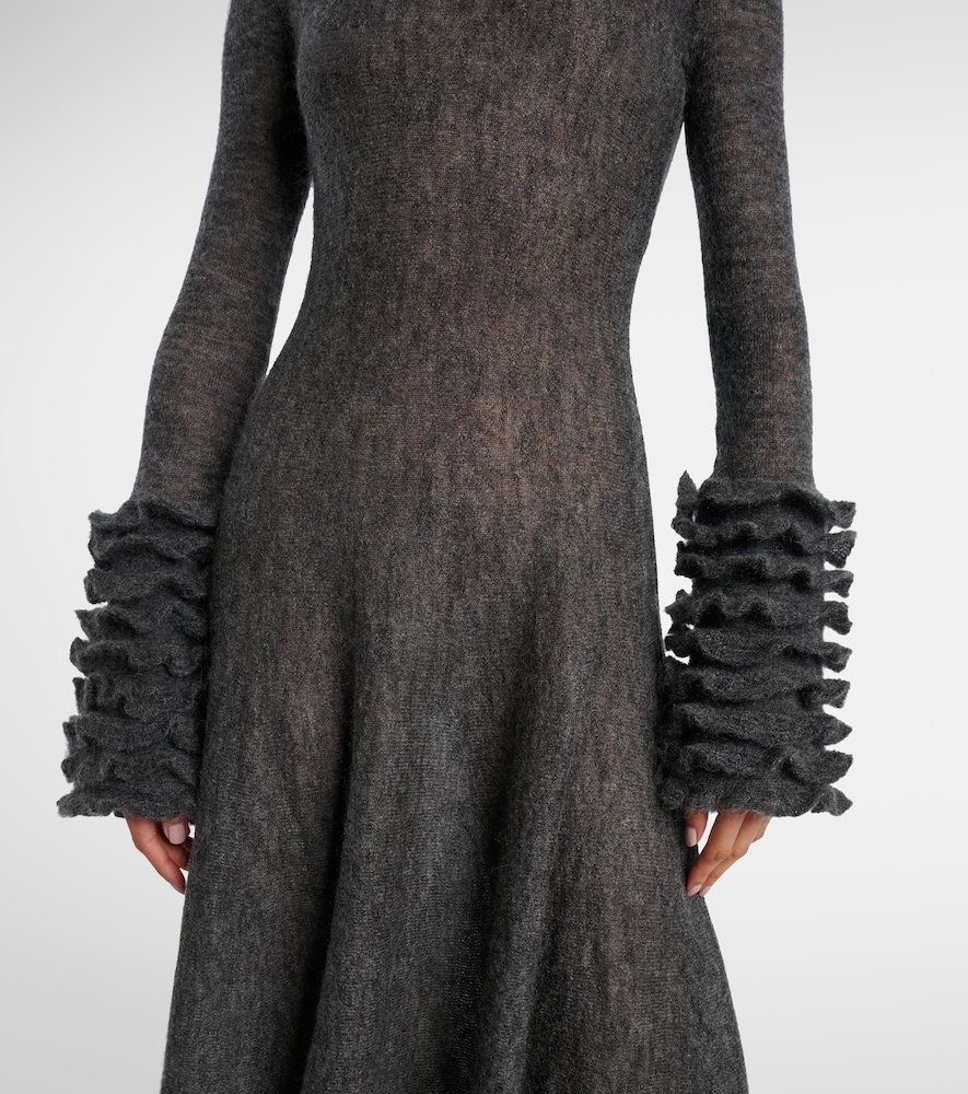 Alaïa Ruffled Mohair And Wool-Blend Midi Dress