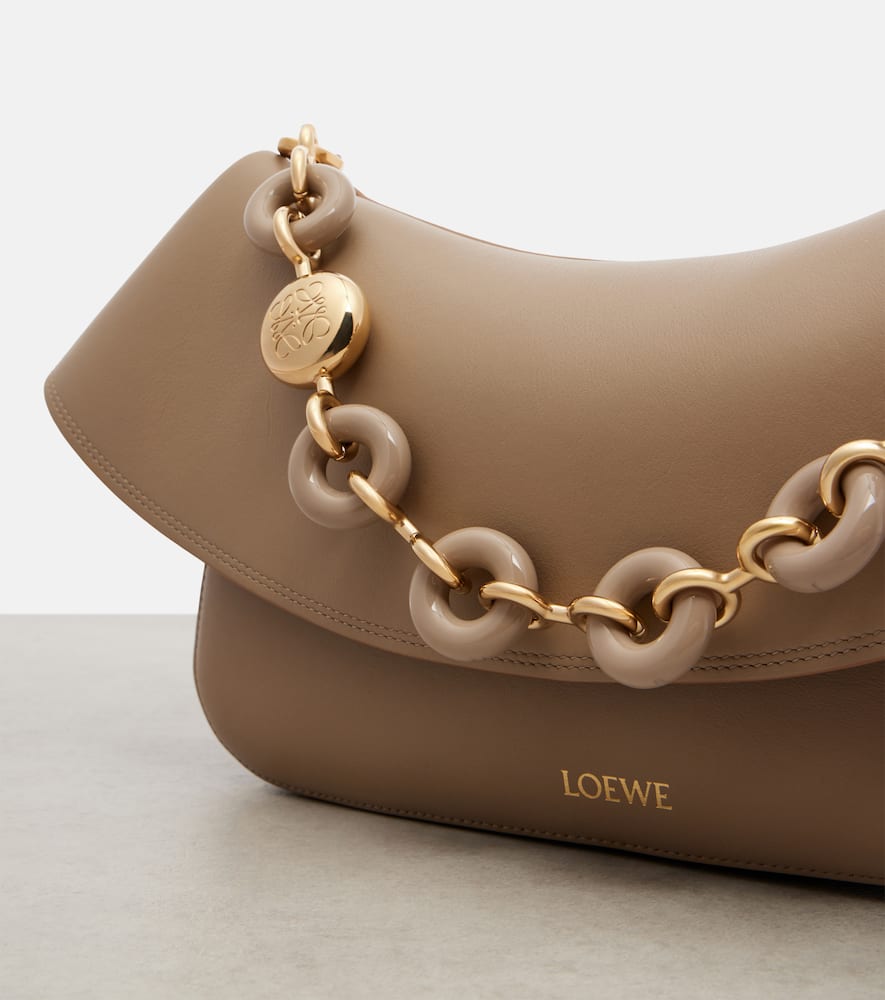 Loewe Womens Ola Medium Leather Cross Body Bag Sand