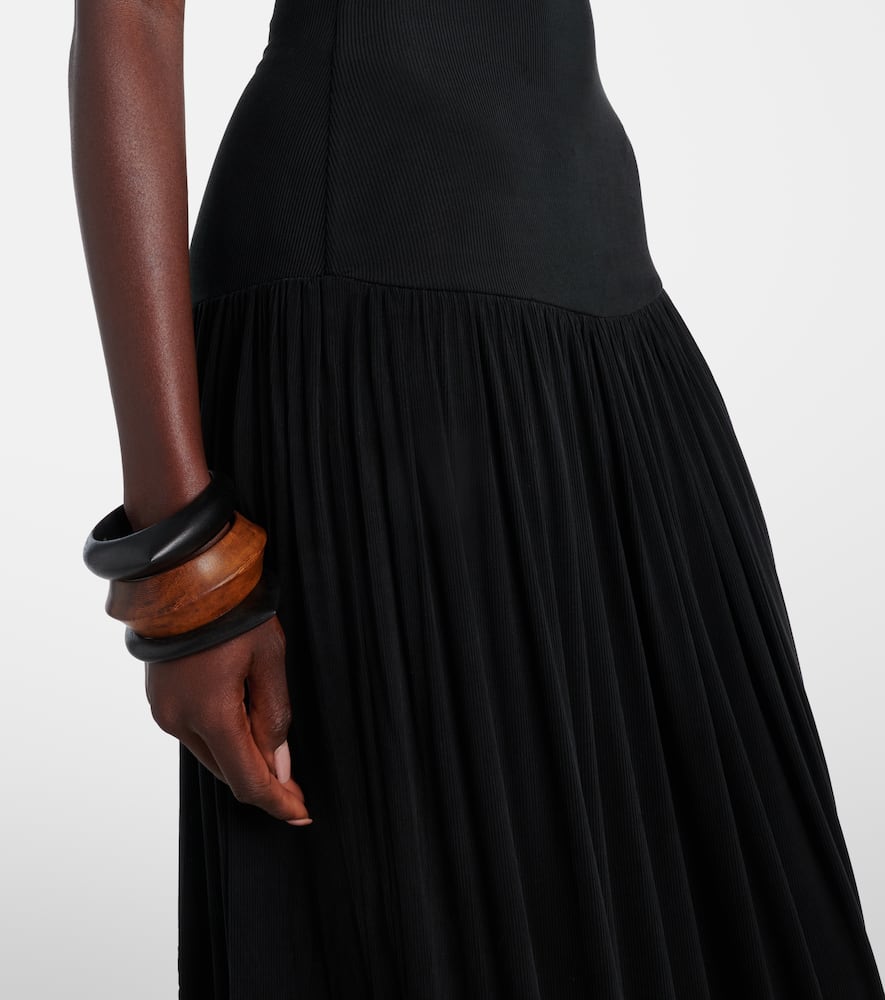 Aya Muse Quill Halterneck Maxi Dress In Black
