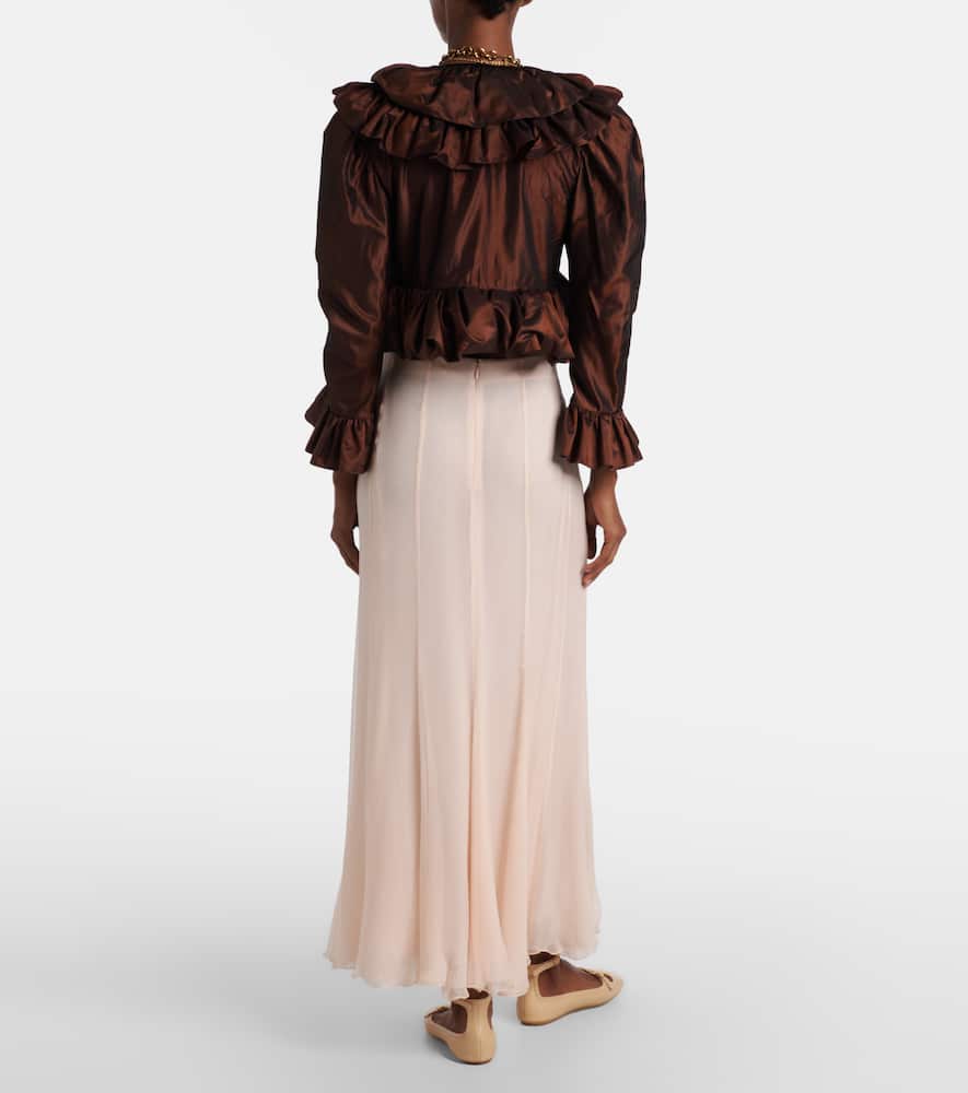 Chloé Women Nude Silk Muslin Fluid Maxi Skirt In Pink