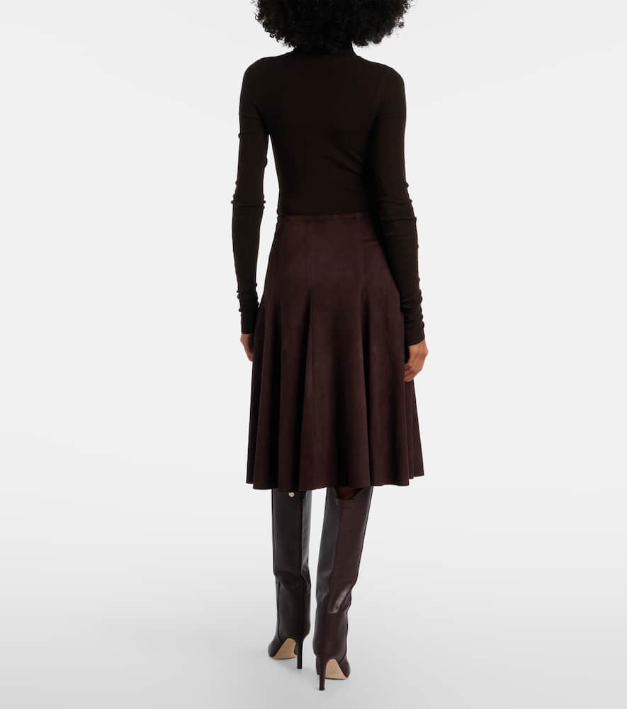 Stouls Suede Midi Skirt In Brown