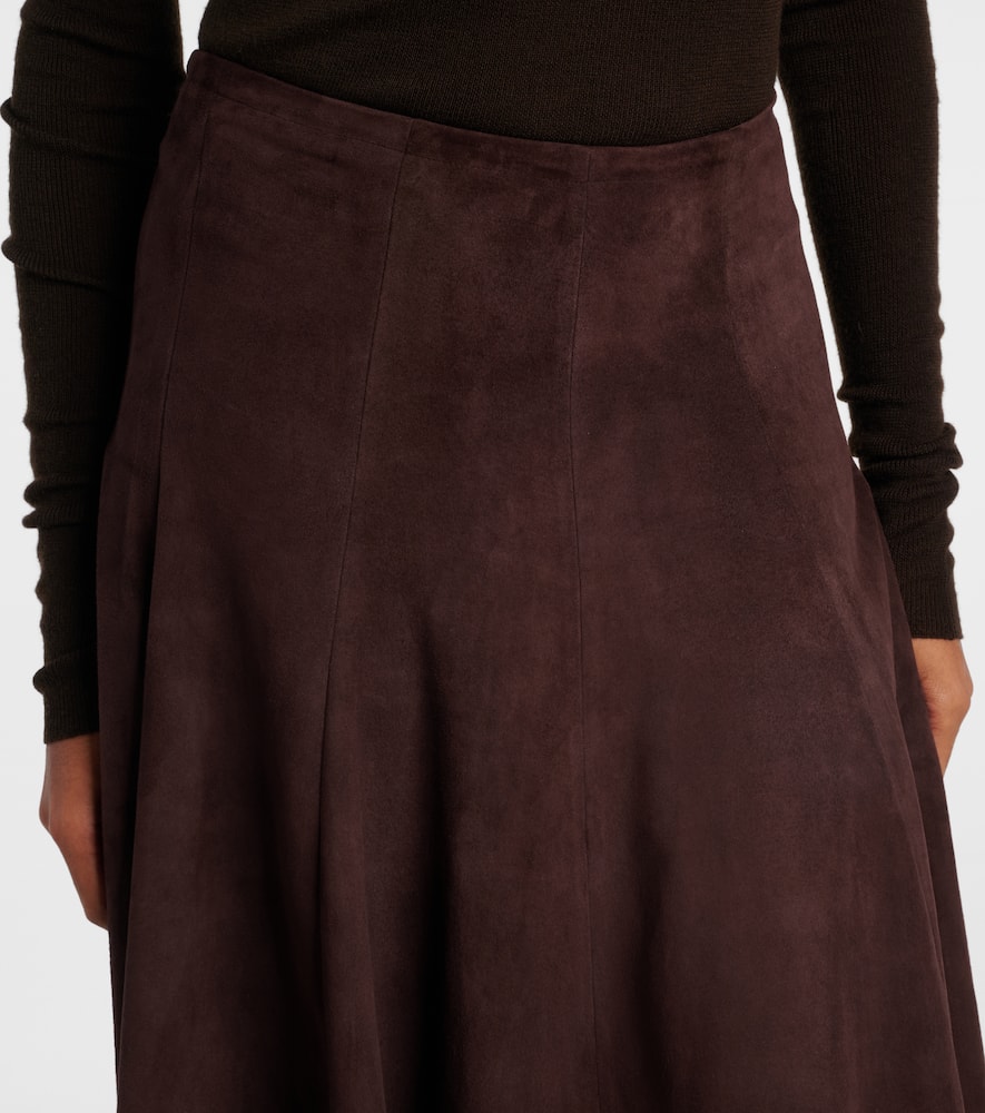 Stouls Suede Midi Skirt In Brown