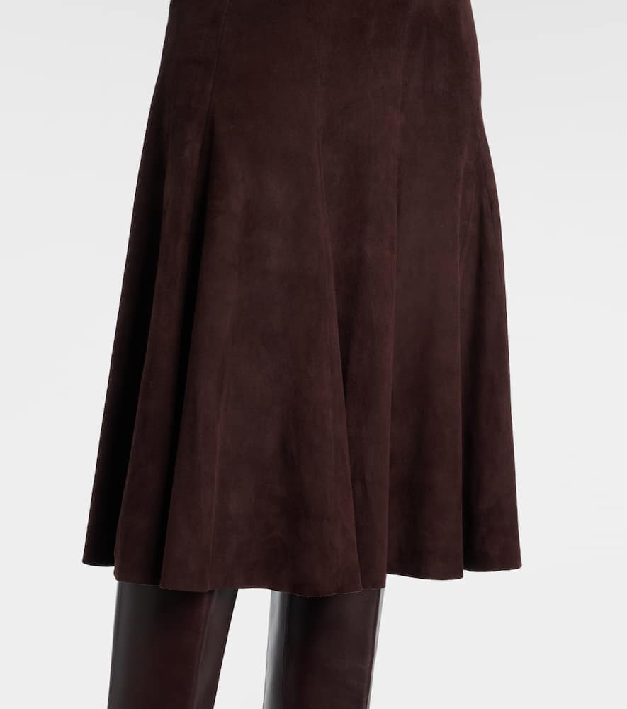 Stouls Suede Midi Skirt In Brown