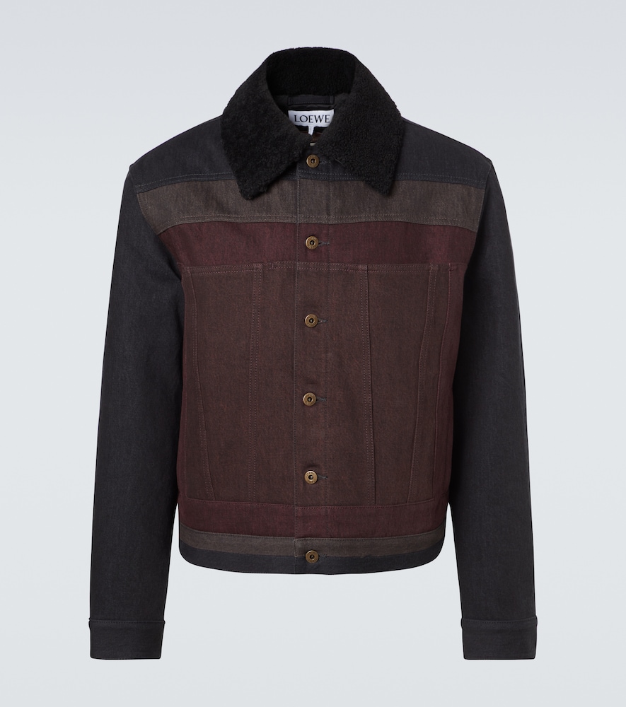 Loewe Shearling-trimmed denim blouson jacket