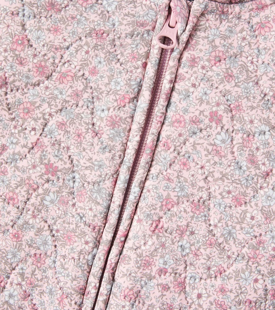 Wheat Baby Cuddle Floral Snowsuit In Pink