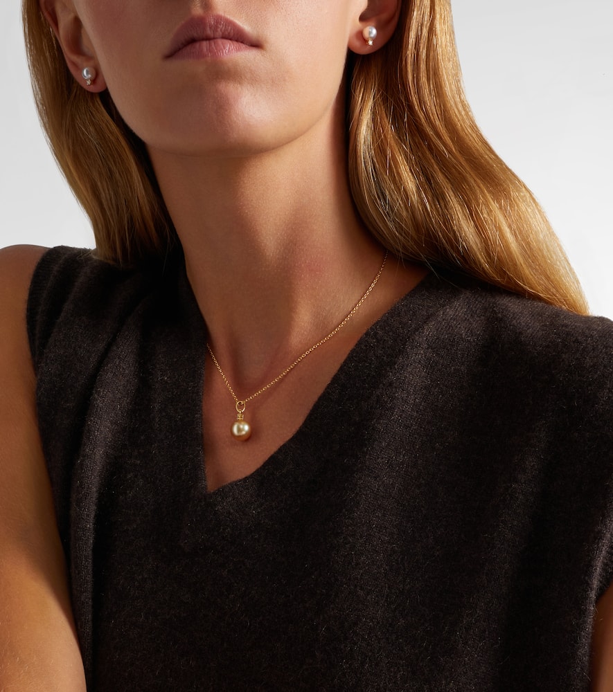 Mikimoto 18kt Gold Necklace With Pearl And Diamond In Gold