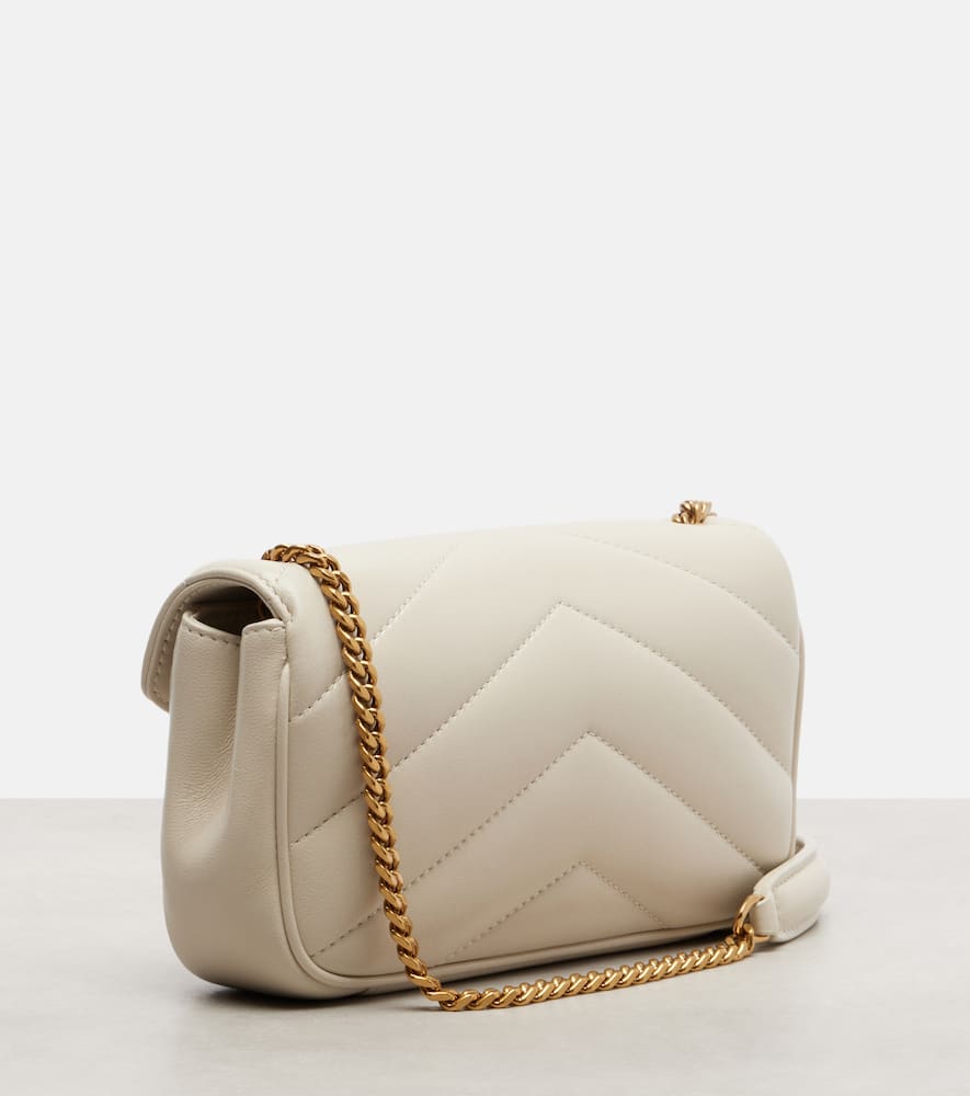 Saint Laurent Lou Lou Mini Leather Crossbody Bag In White