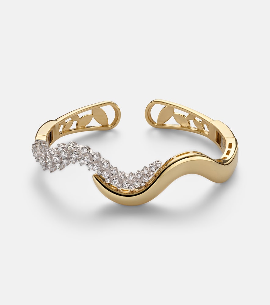 Yeprem Golden Strada 18kt gold bangle with diamonds