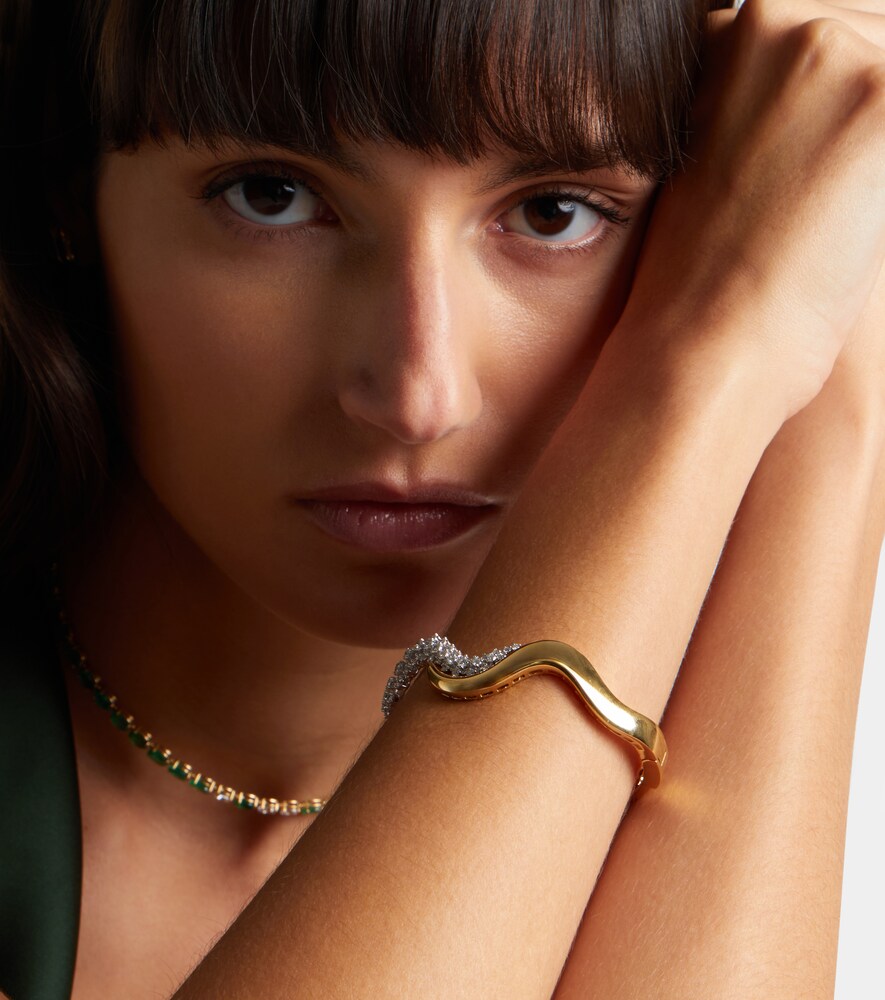  Yeprem Yeprem Golden Strada 18kt Gold Bangle With Diamonds 