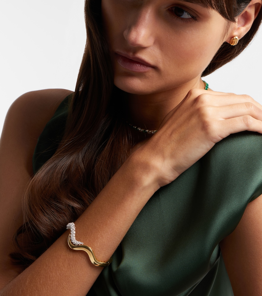  Yeprem Yeprem Golden Strada 18kt Gold Bangle With Diamonds 