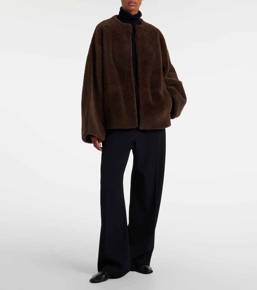 The Row Valorin Shearling Jacket In Brown