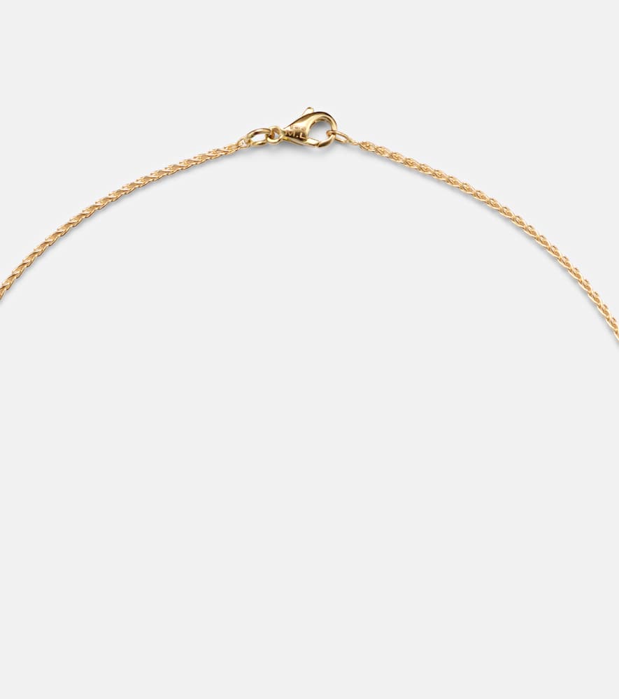 Marie Lichtenberg Love 18kt Gold Pendant Necklace With Ruby In Burgundy