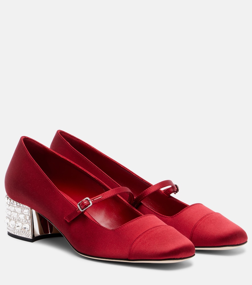 Jimmy Choo Elisa 45 embellished satin pumps