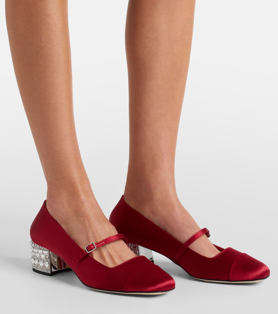 Jimmy Choo Elisa 45 embellished satin pumps