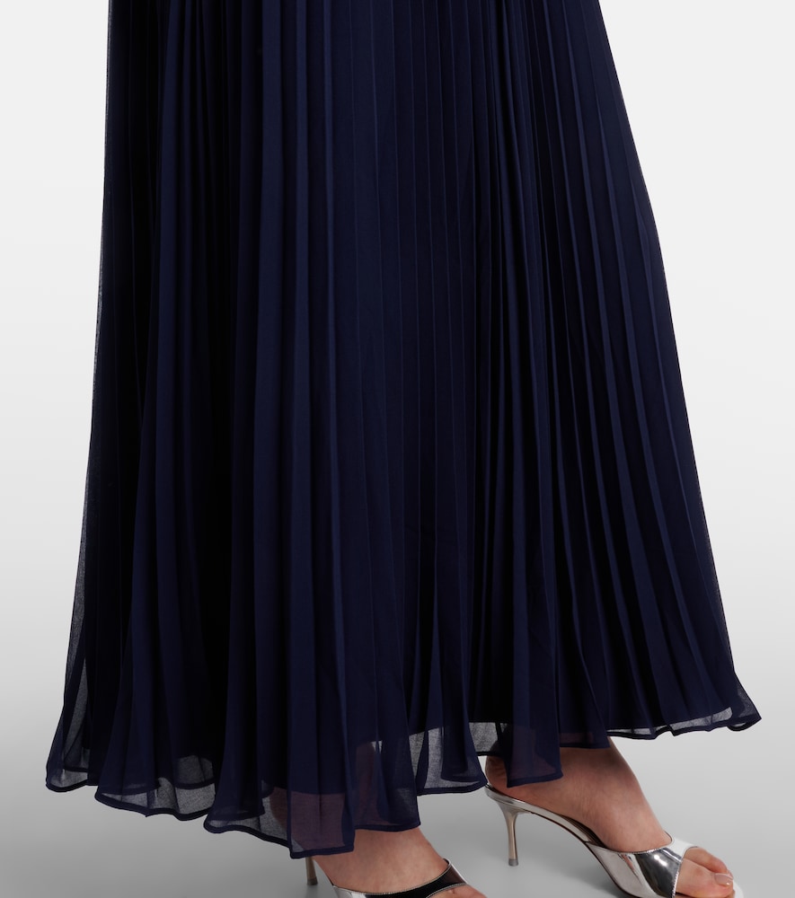  Self-portrait Self-portrait Embellished Feather-trimmed Chiffon Maxi Dress 
